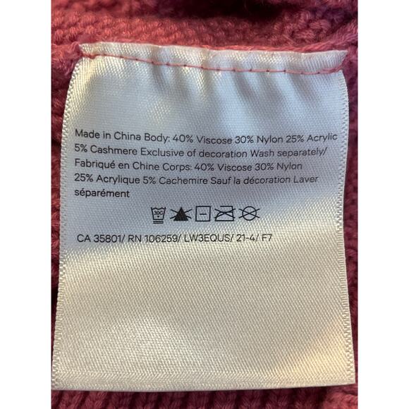 Lululemon Size 10 CASHMERE Blend Cashlu Crossover Back Sweater Pink Blossom - Picture 8 of 11